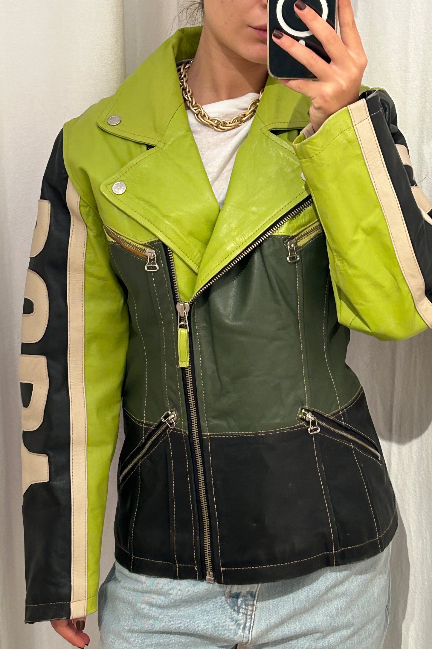 Zino and Judy Green Leather Jacket