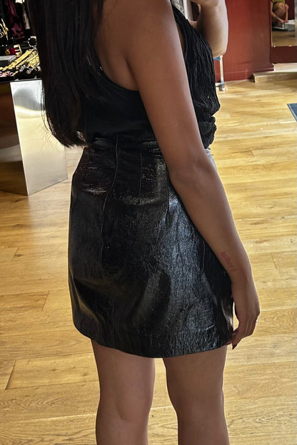 Black Patent Leather Mini Skirt – D&G