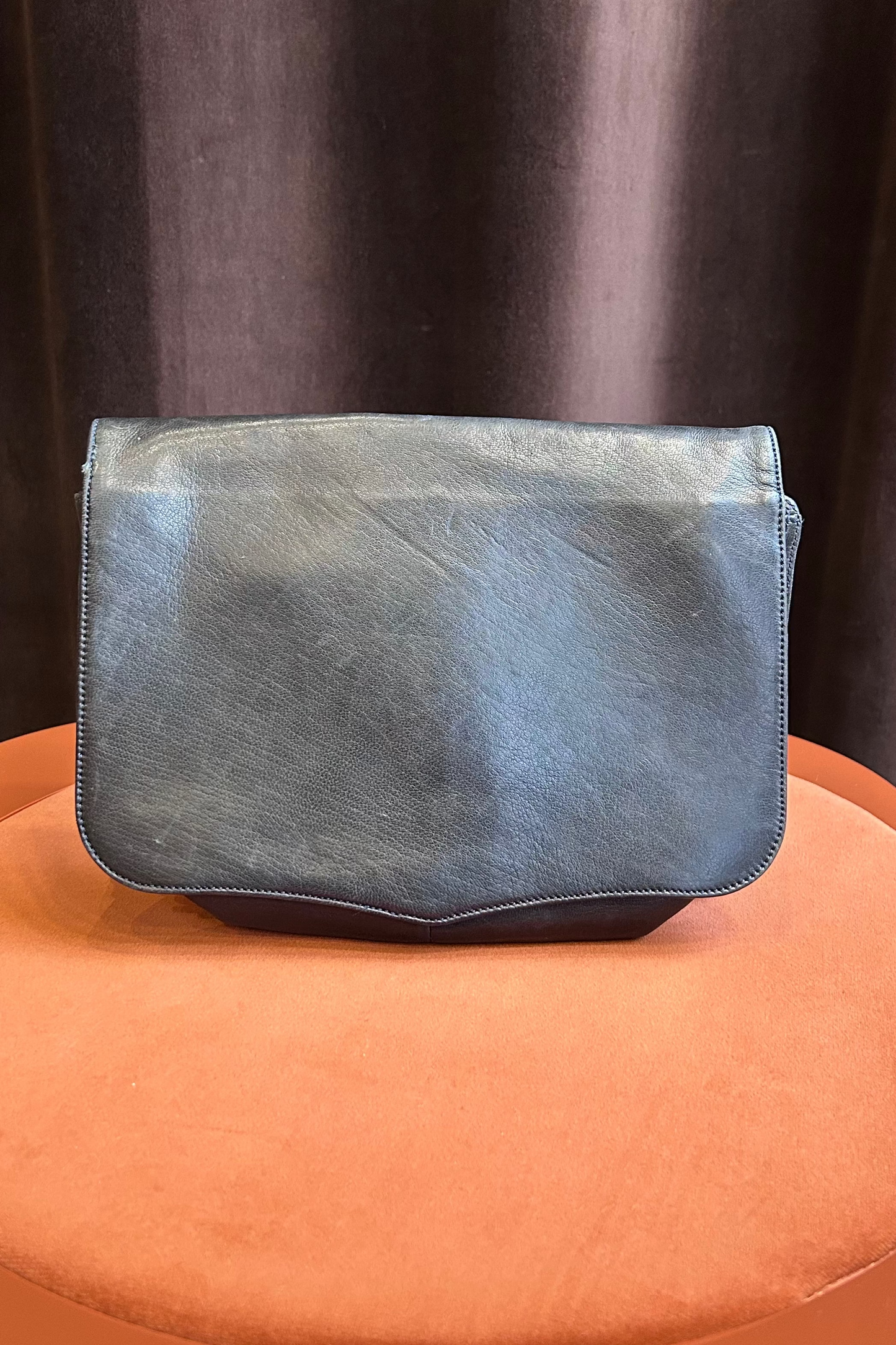 Moschino Leather Clutch with Red Heart Detail