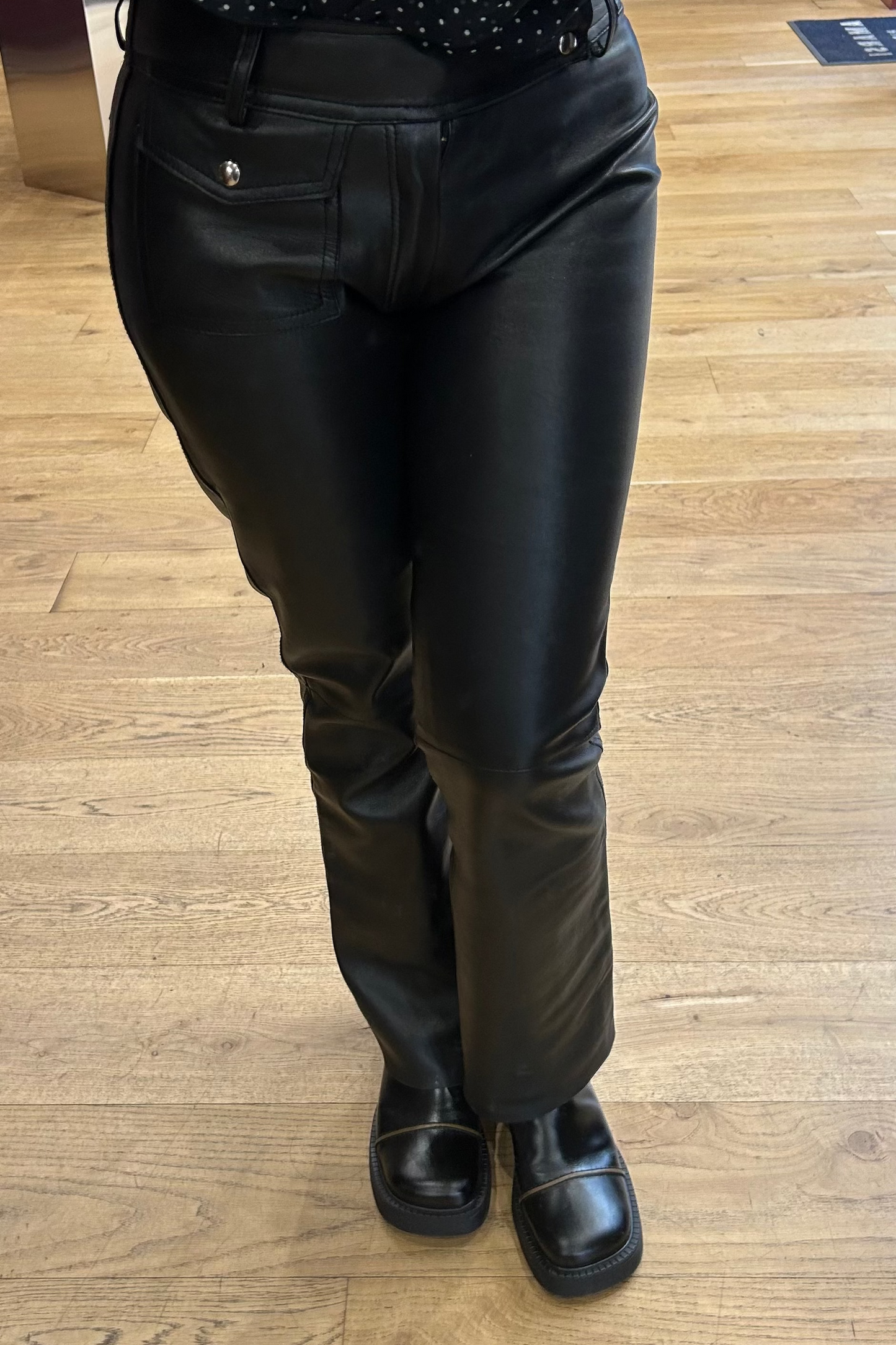 Giorgio Black Leather Pants