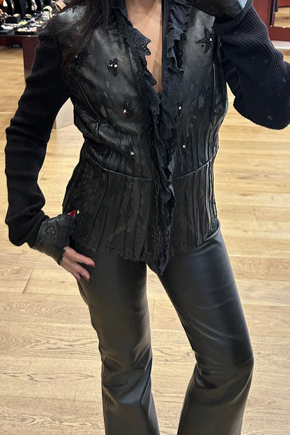Vintage Roberto Cavalli Leather and Wool Jacket