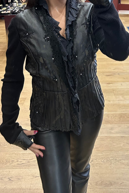 Vintage Roberto Cavalli Leather and Wool Jacket