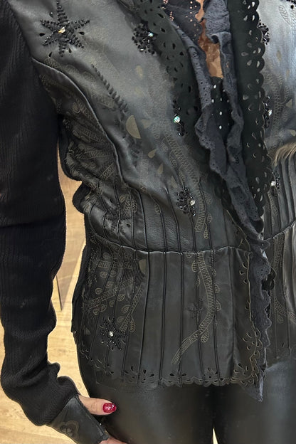 Vintage Roberto Cavalli Leather and Wool Jacket