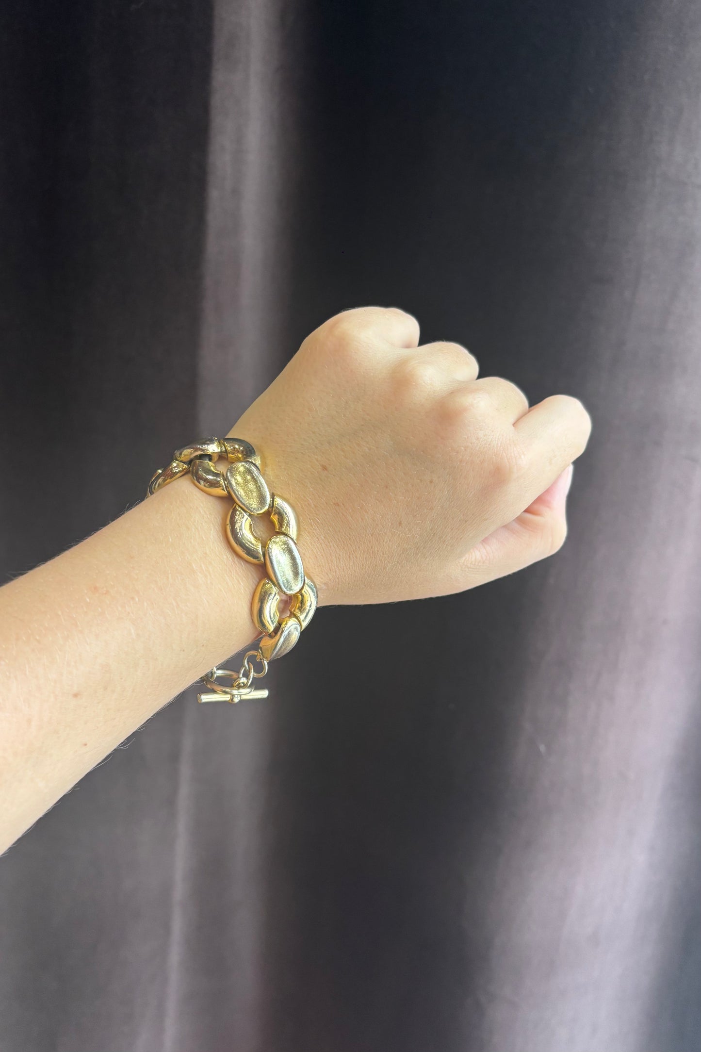 Bold Gold-Tone Chunky Chain Bracelet