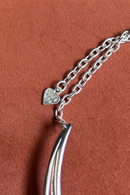 Vintage Dolce Vita Silver-Tone Rigid Necklace with Large Stones