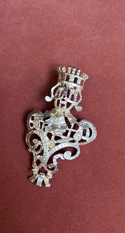 Vintage Silver-Tone King-Shaped Brooch