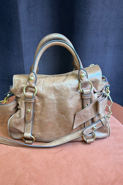 Vintage Miu Miu Bow Bag in Light Brown