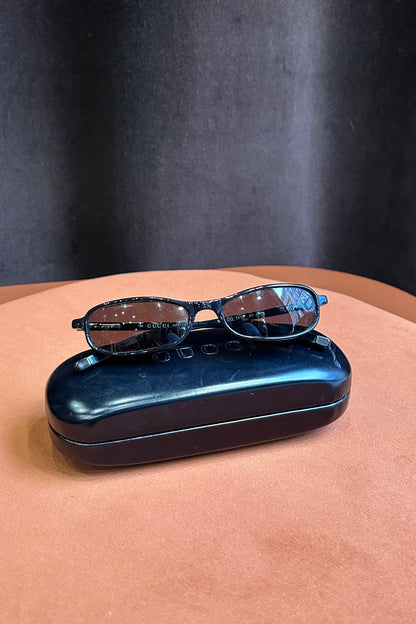 Vintage Gucci Black Rectangular Sunglasses