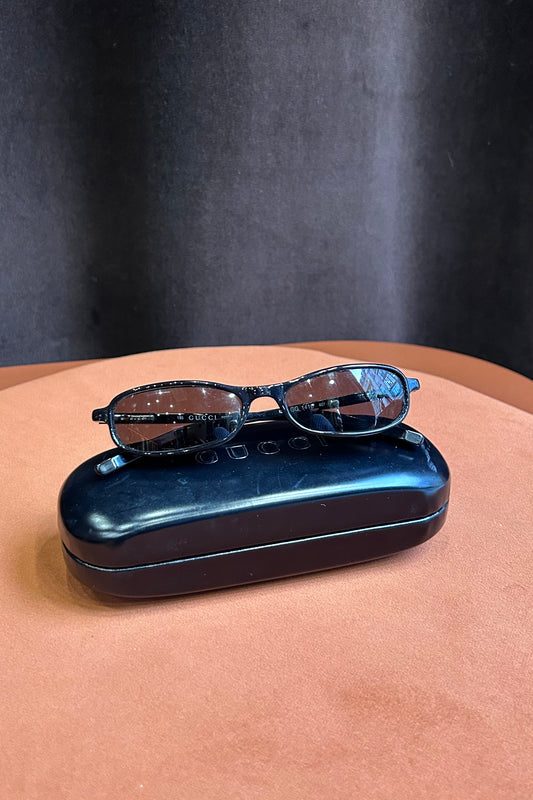 Vintage Gucci Black Rectangular Sunglasses