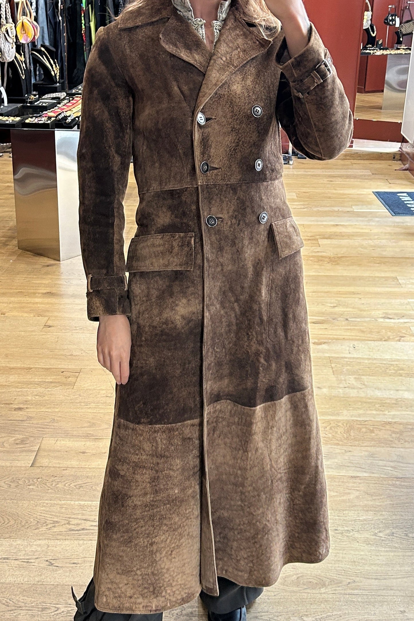 Light Brown Suede Leather Coat McDouglass Vintage