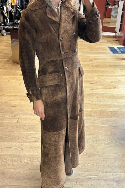 Light Brown Suede Leather Coat McDouglass Vintage