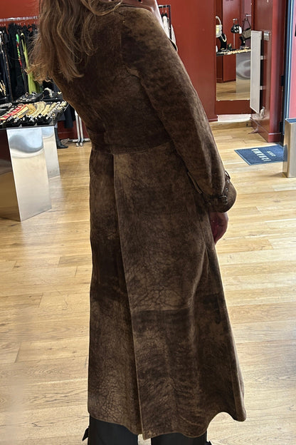 Light Brown Suede Leather Coat McDouglass Vintage