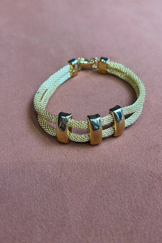 Vintage Gold-Tone Snake Chain Bracelet