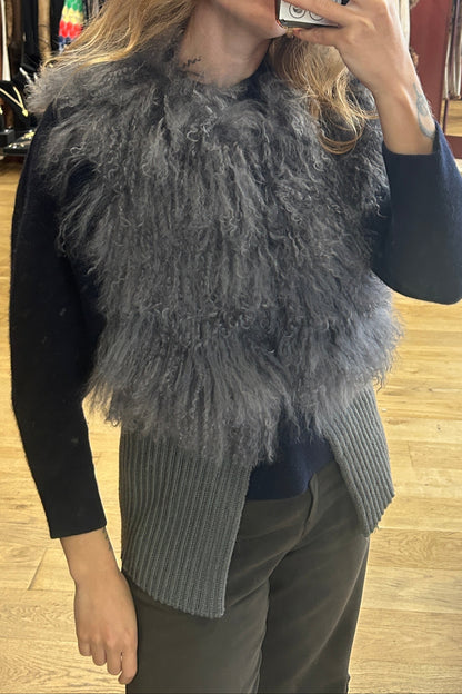 Vintage Mongolian Lamb Fur Vest – Italian, 2000s