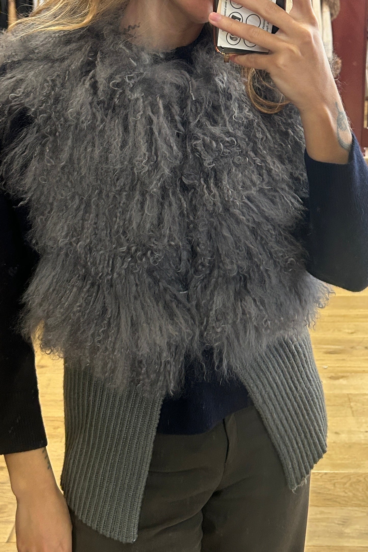 Vintage Mongolian Lamb Fur Vest – Italian, 2000s