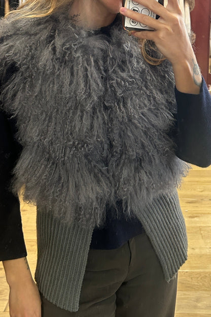 Vintage Mongolian Lamb Fur Vest – Italian, 2000s