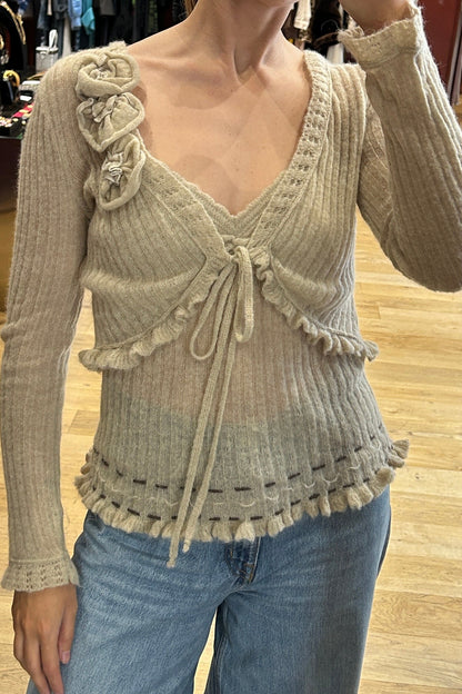 Vintage Beige Mohair Cardigan and Top Set – Ermanno Daelli