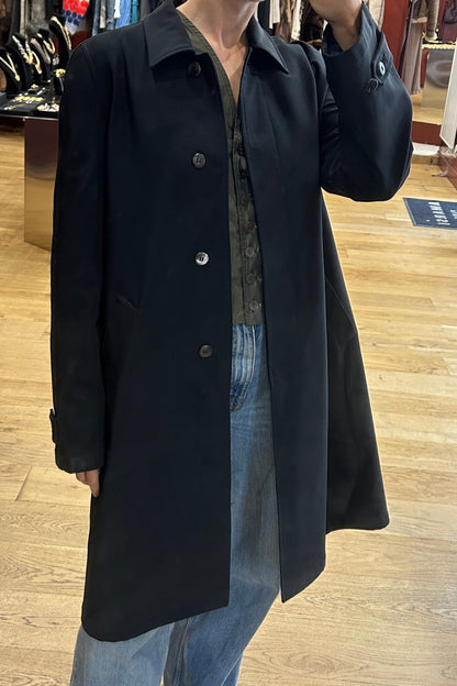 Prada Vintage Dark Blue Buttoned Trench