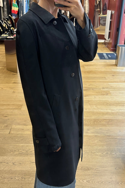 Prada Vintage Dark Blue Buttoned Trench