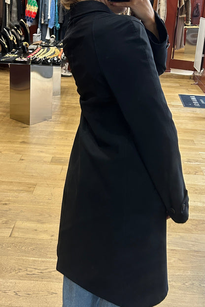 Prada Vintage Dark Blue Buttoned Trench