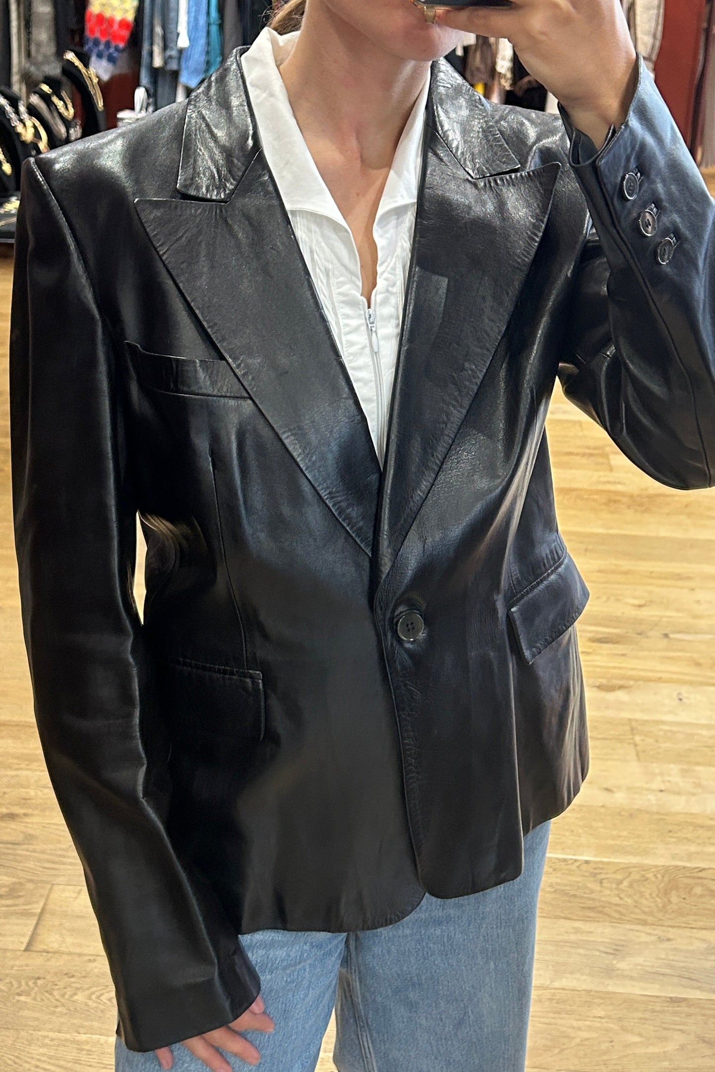 Vintage Black Leather Jacket – Saint Laurent by Alber Elbaz  Runway