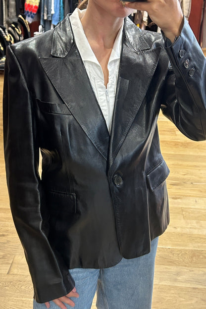Vintage Black Leather Jacket – Saint Laurent by Alber Elbaz  Runway