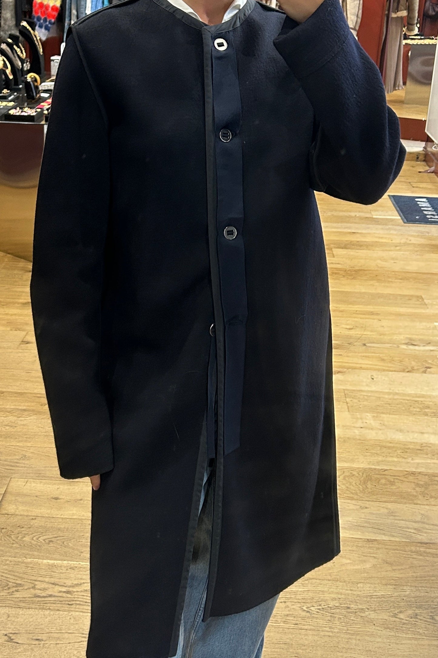 Black Lanvin Wool Coat Alber Elbaz Runway