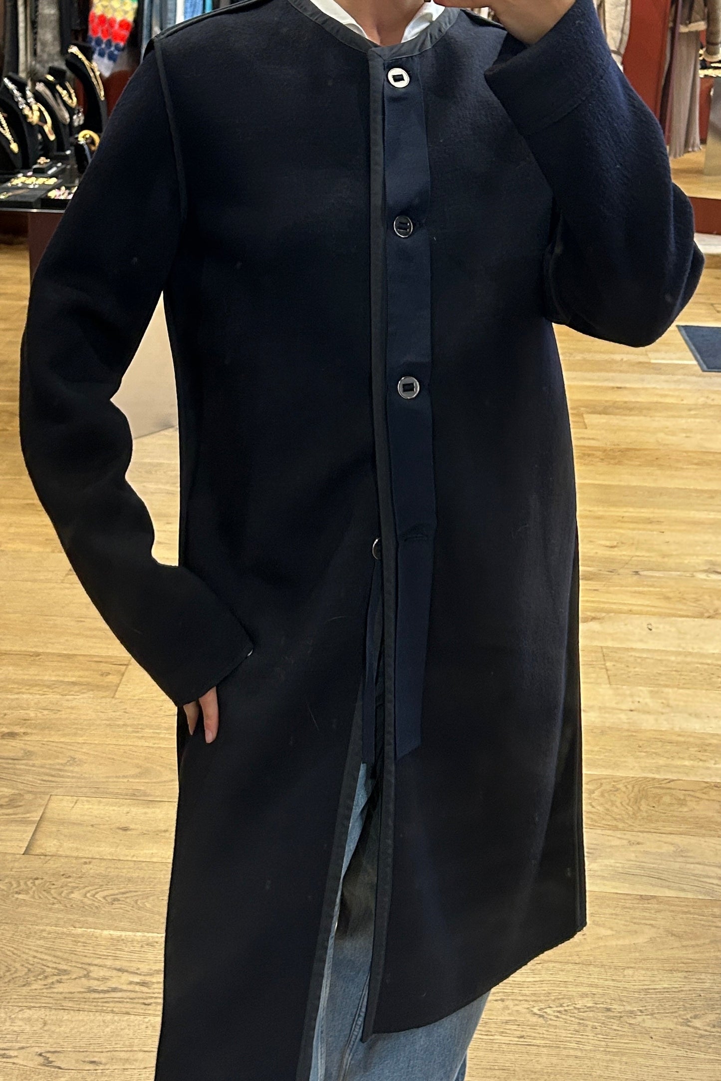 Black Lanvin Wool Coat Alber Elbaz Runway
