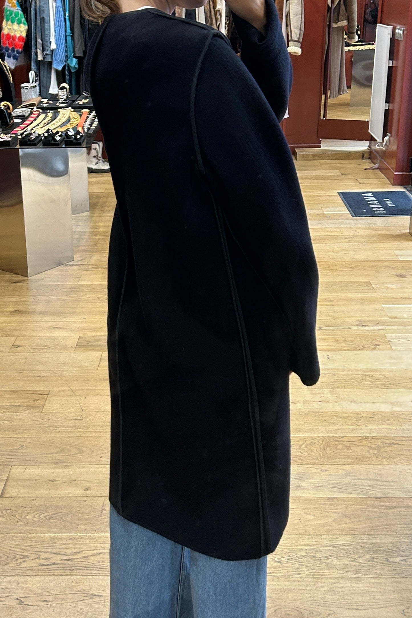 Black Lanvin Wool Coat Alber Elbaz Runway