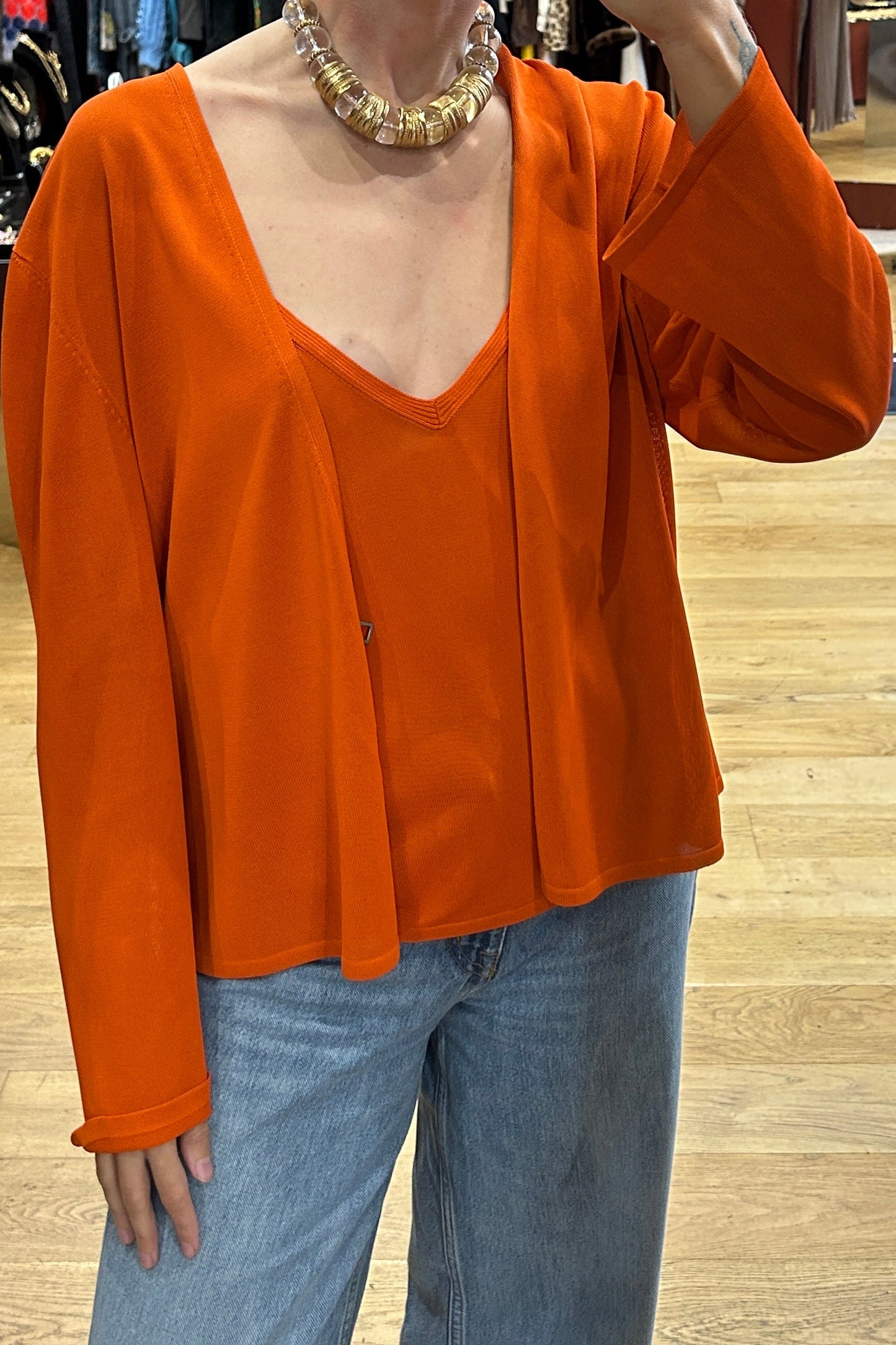 Vintage Hermès Cardigan and Top Set