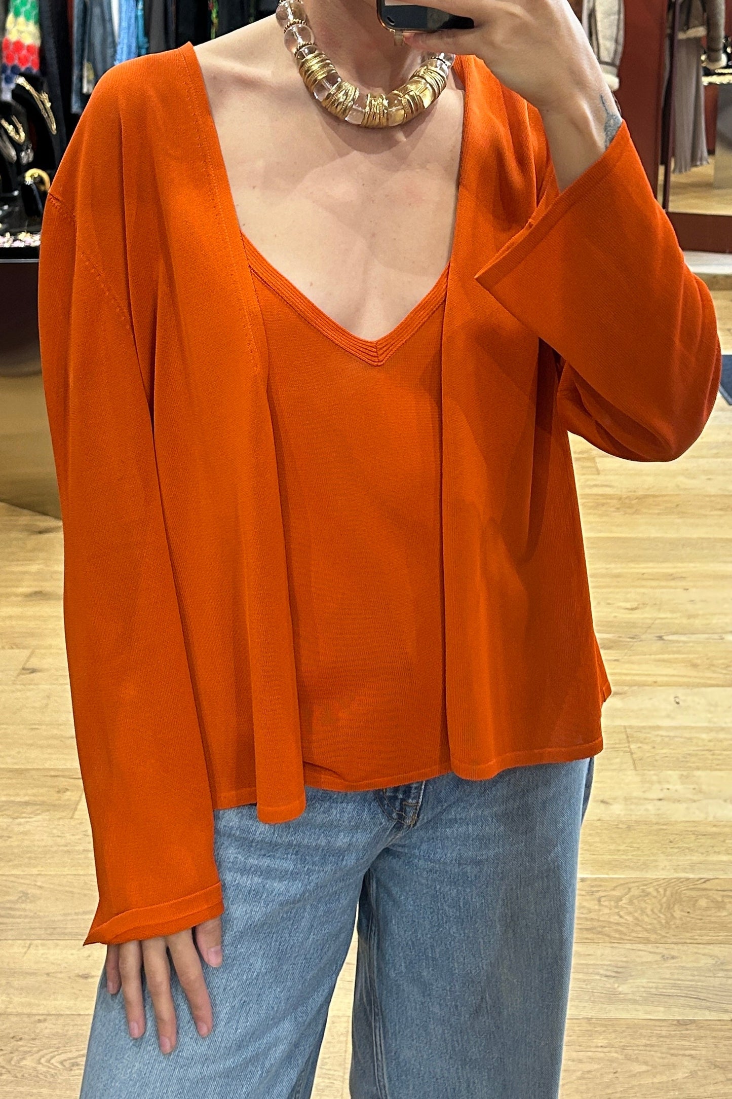 Vintage Hermès Cardigan and Top Set