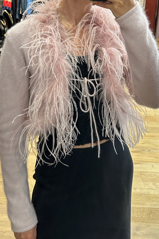 Vintage Pink Ostrich Feather Bolero – 1.2.3