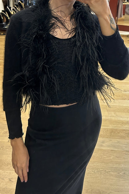 Vintage Black Feather Bolero – 123