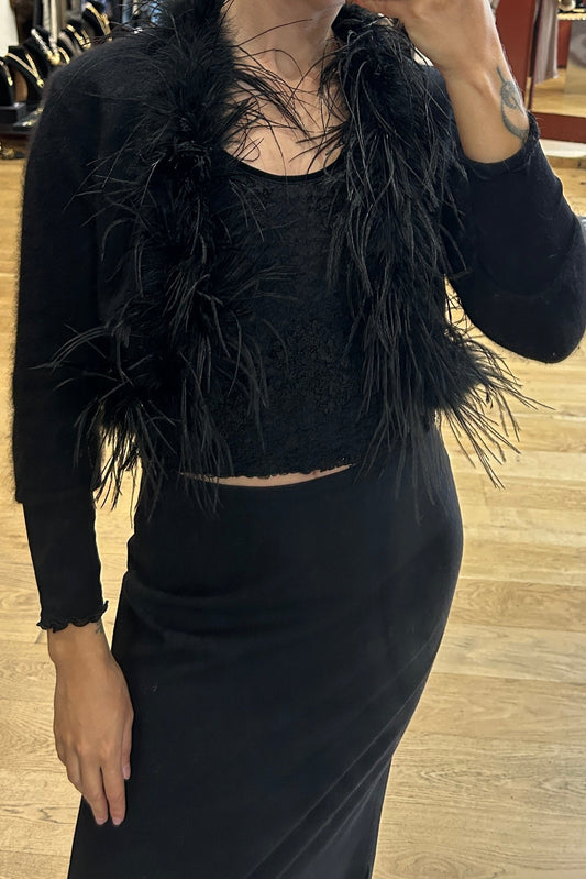 Vintage Black Feather Bolero – 123