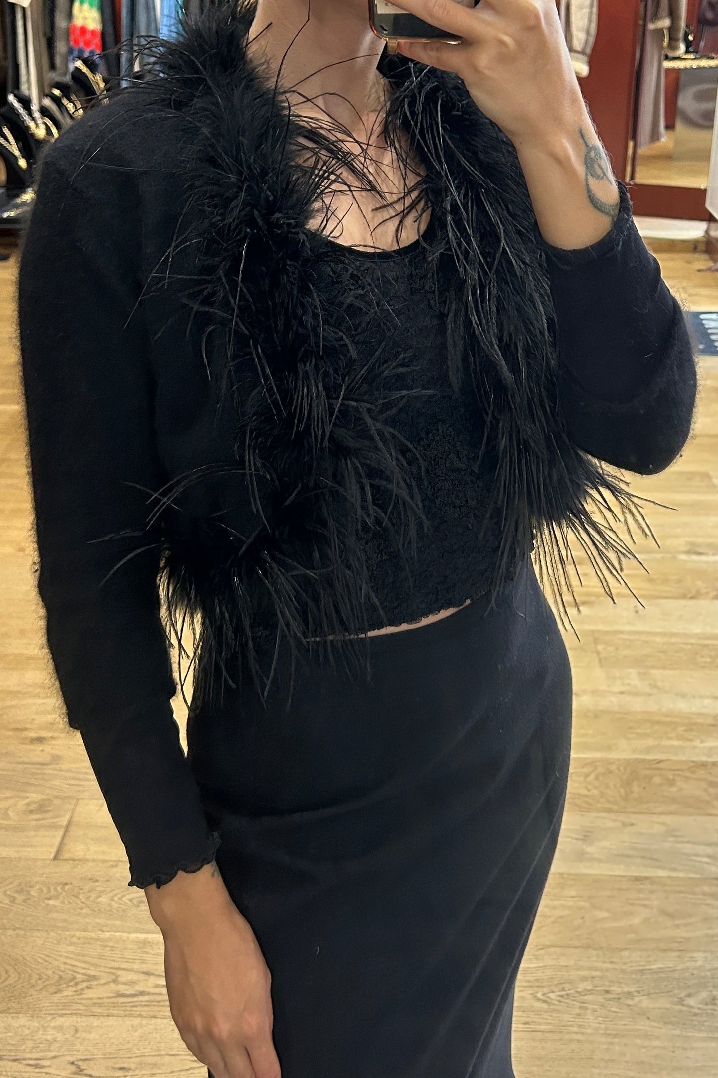 Vintage Black Feather Bolero – 123