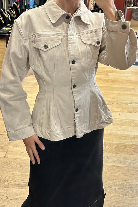 Vintage Jean Paul Gaultier Junior Beige Fitted Cotton Jacket