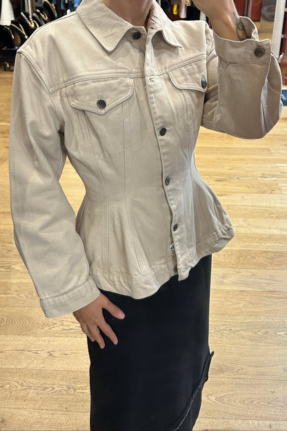 Vintage Jean Paul Gaultier Junior Beige Fitted Cotton Jacket