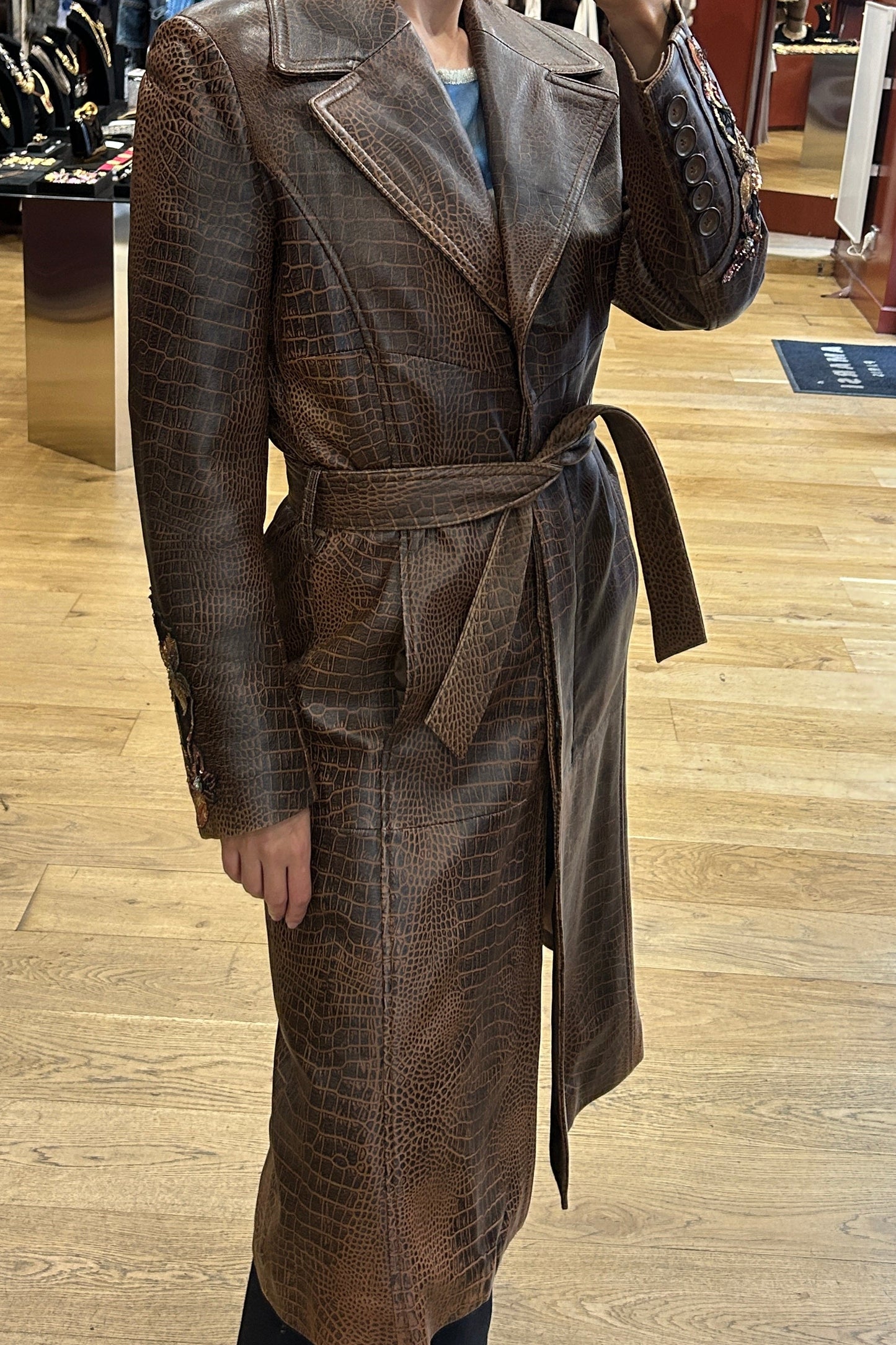 Vintage Pancaldi Long Leather Coat