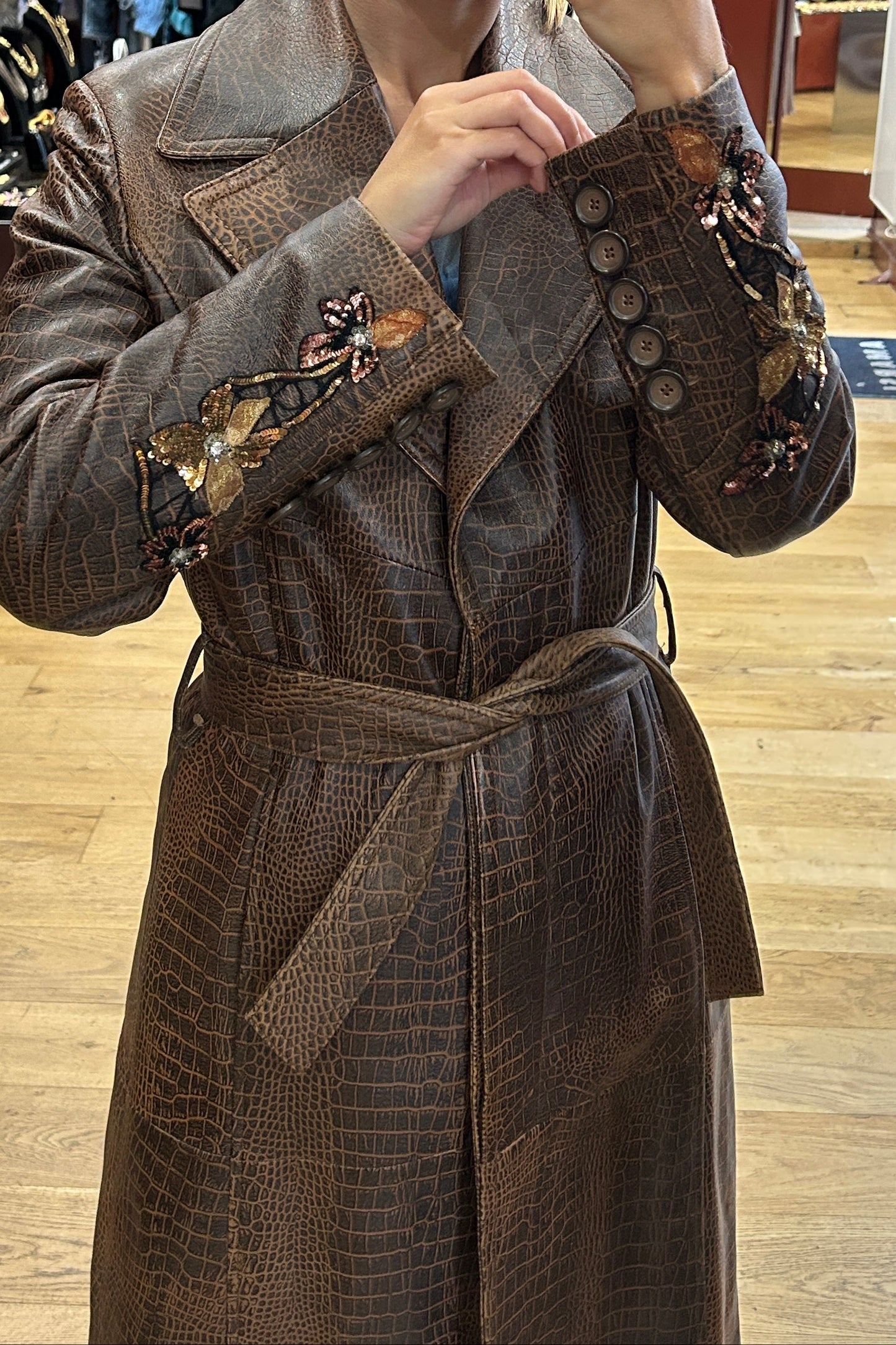 Vintage Pancaldi Long Leather Coat