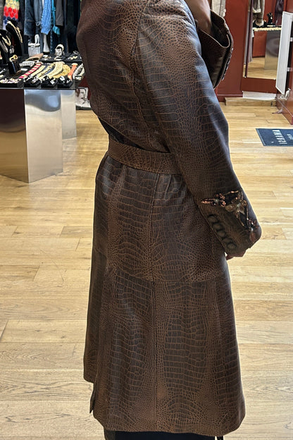 Vintage Pancaldi Long Leather Coat