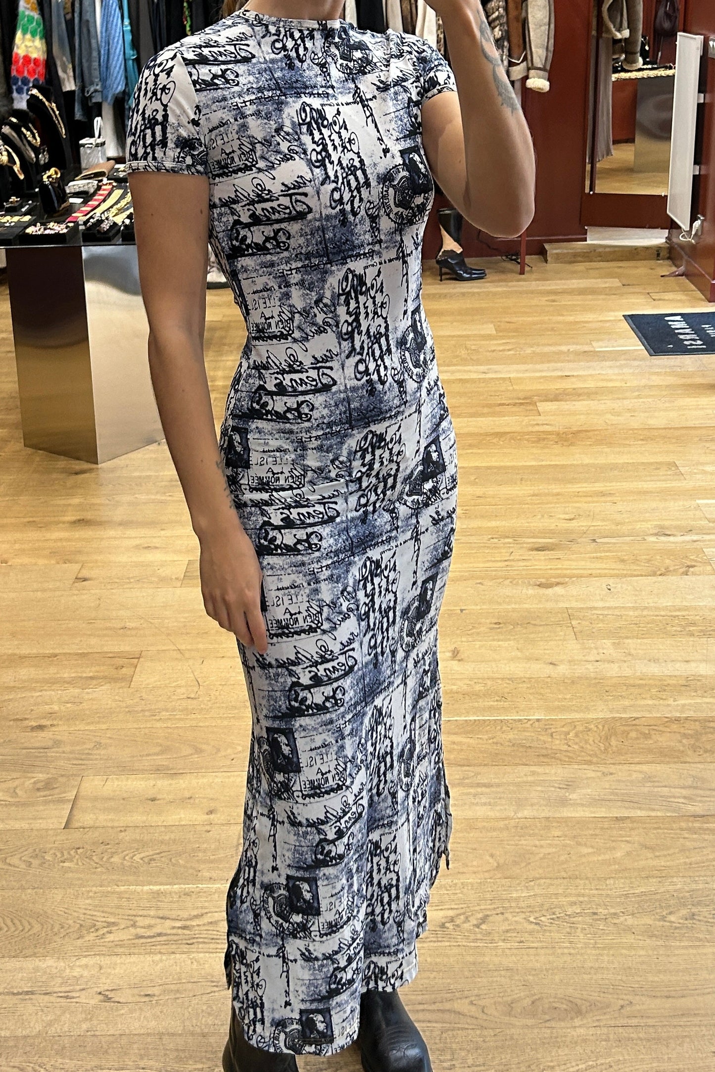 Long Mesh Dress – Jean Paul Gaultier Vintage "Carte Postale"