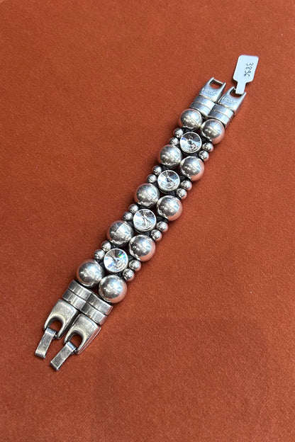 Vintage Josh Silver-Tone Rhinestone Bracelet