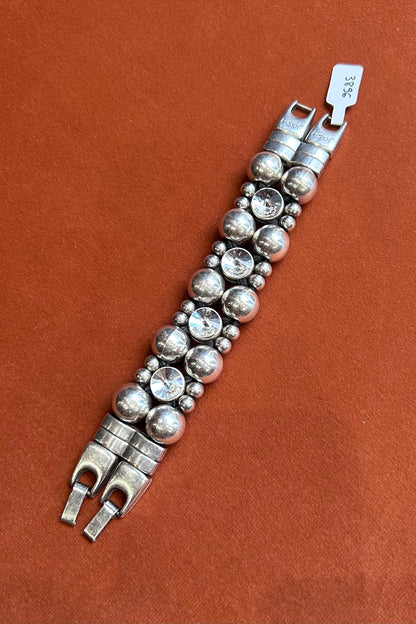 Vintage Josh Silver-Tone Rhinestone Bracelet