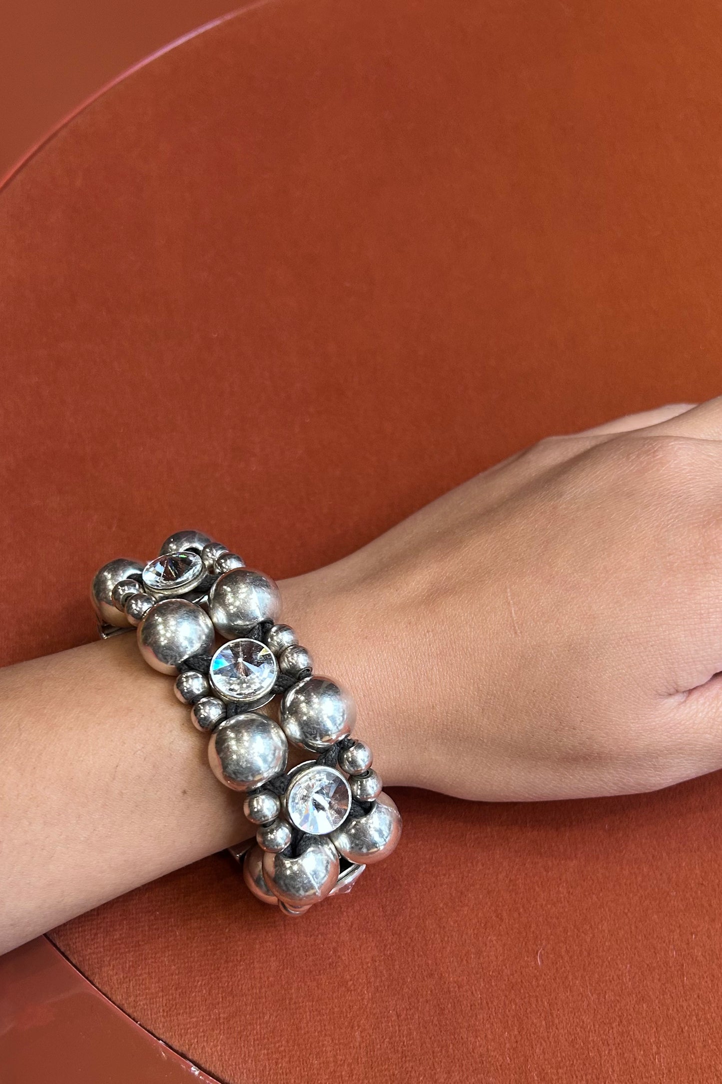 Vintage Josh Silver-Tone Rhinestone Bracelet