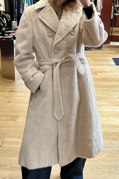 Vintage 70s Beige Mohair Coat