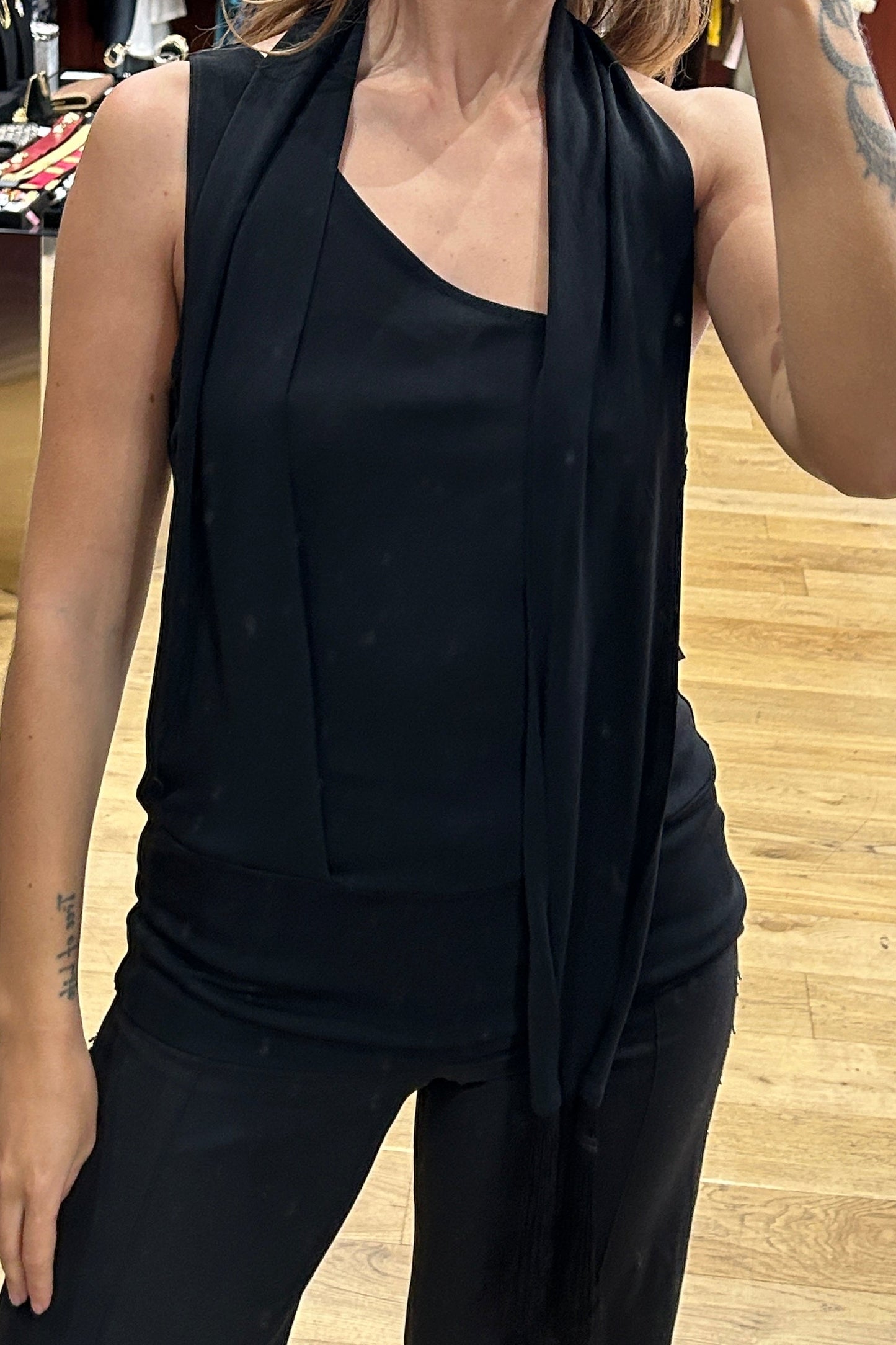 Moschino Black One-Shoulder Top