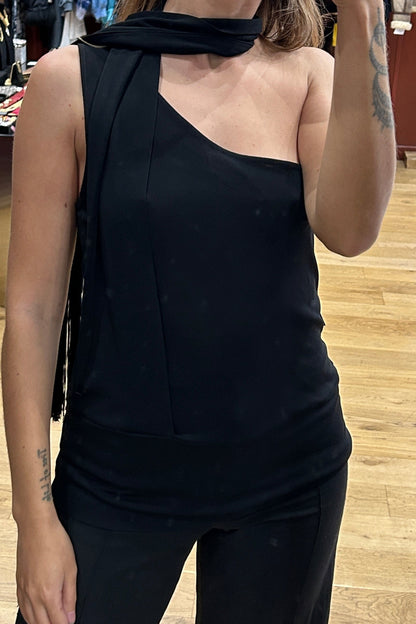 Moschino Black One-Shoulder Top