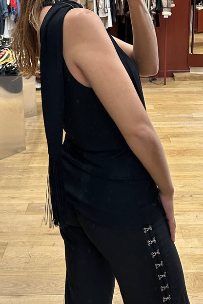 Moschino Black One-Shoulder Top