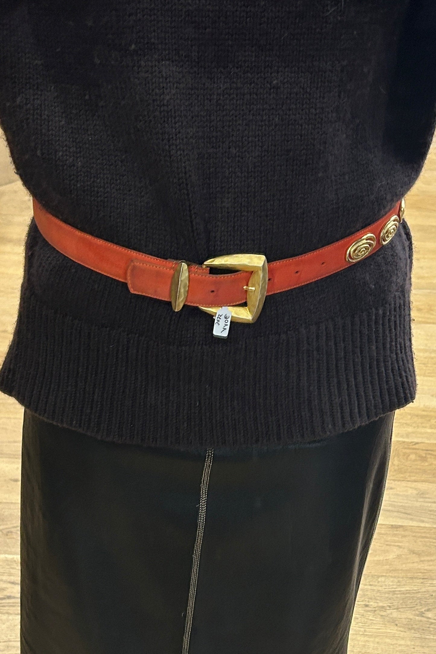George Rech Orange Leather Belt 80’s