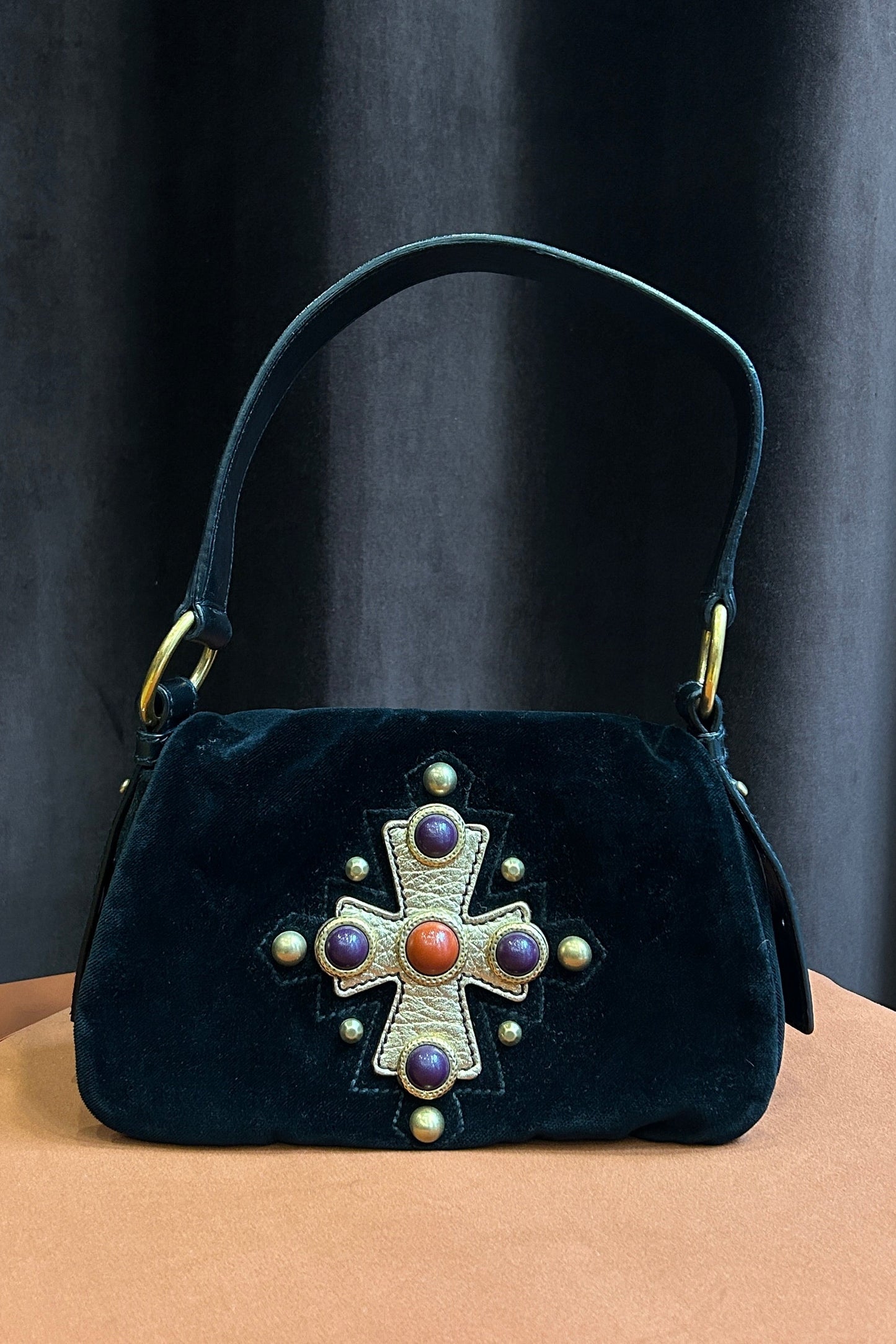 Yves Saint Laurent Velvet Black Bag